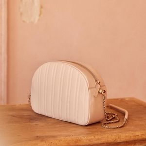 Sezane Nude Blush Pink Dean Bag with Gold Chain